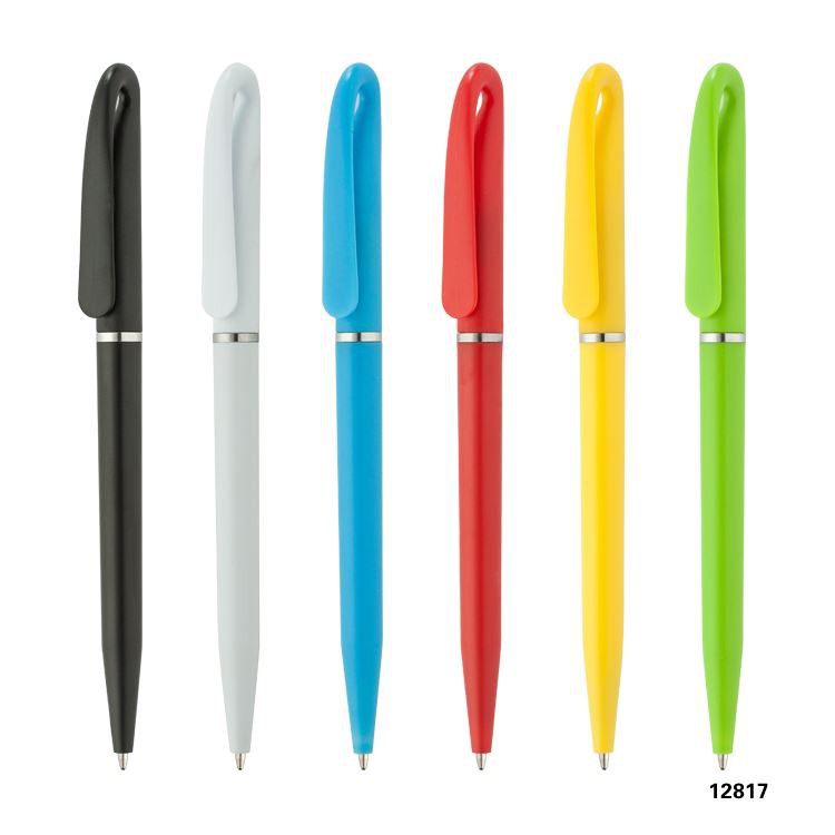 Solid Colored Push Action Plastic Ballpen